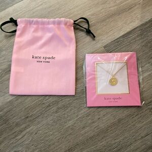 Kate Spade Pendant Initial “C” gold necklace with pouch - brand new